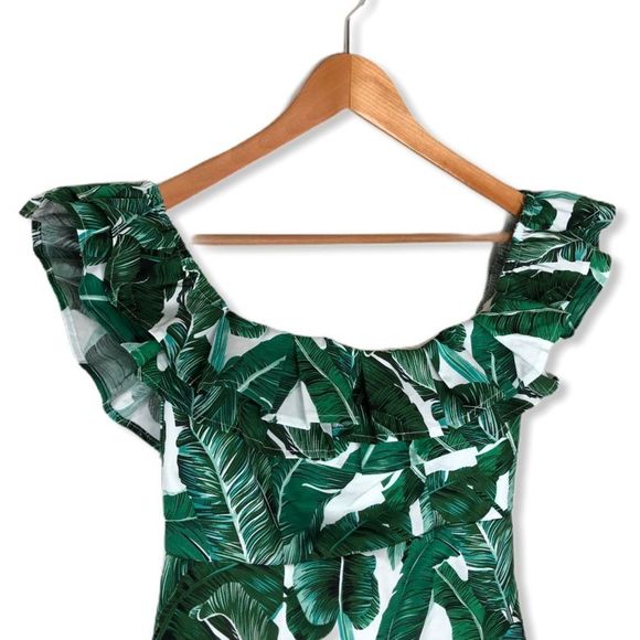 L’atiste Palm Print Off Shoulder Minidress NWT size Small - Picture 2 of 10